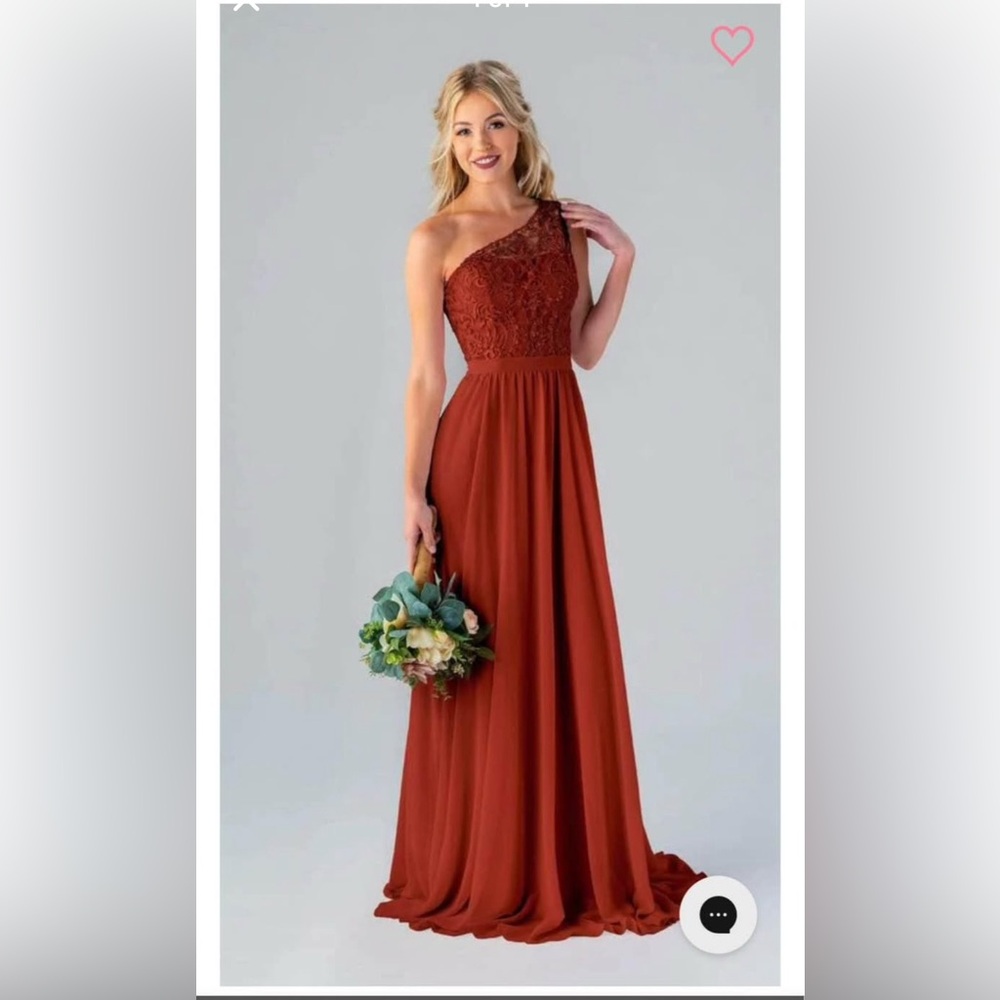 Rust One Shoulder Sleeveless Gown for Weddings